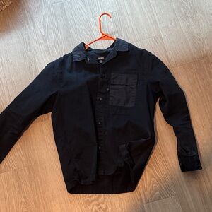 💙✨ Express Dark Blue Snap-Button Utility Shirt Jacket – Everyday Classic ✨💙